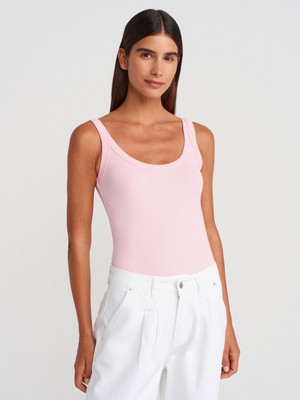 21053 Askılı Bodysuit-Toz Pembe