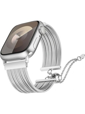 Apple Watch 10 11 46mm Redclick KRD-137 Metal Hasır Bilezik Kadın Kordon