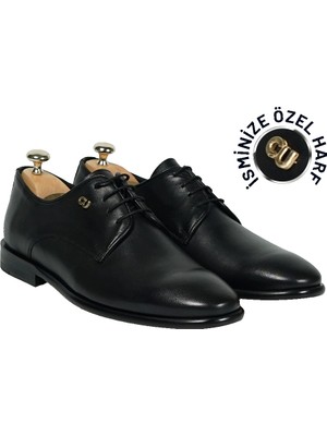 İstanbul Twingold Kişiye Özel Altın Harfli Antik Deri Bağcıklı Erkek Ayakkabı