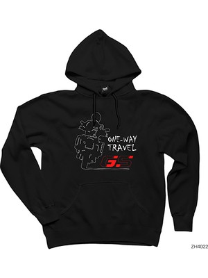 Bmw Gs 1200 One Way Travel Siyah Kapşonlu Sweatshirt Hoodie
