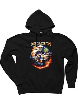 Megadeth Judge Skull Siyah Kapşonlu Sweatshirt Hoodie