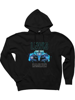 F1 Lewis Hamilton Car Siyah Kapşonlu Sweatshirt Hoodie
