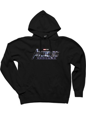 Avengers End Game Logo 2 Siyah Kapşonlu Sweatshirt Hoodie