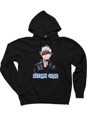 Jajutsu Kaisen Gojo Satoru Siyah Kapşonlu Sweatshirt Hoodie