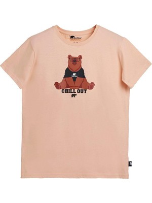 Bad Bear Caleb Pembe Baskılı Çocuk Tişört