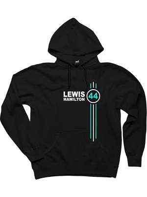 F1 Lewis Hamilton 44 Siyah Kapşonlu Sweatshirt Hoodie