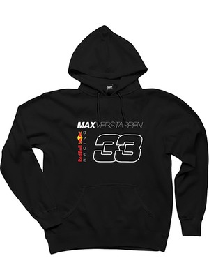 F1 33 Max Verstappen Siyah Kapşonlu Sweatshirt Hoodie