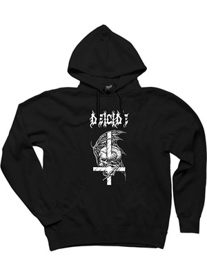 Deicide Design Siyah Kapşonlu Sweatshirt Hoodie