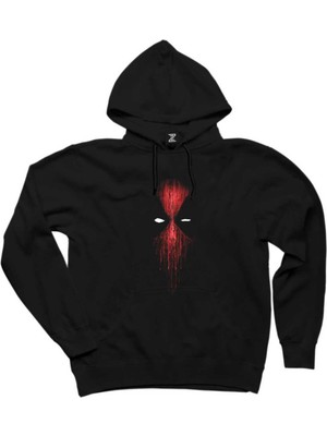 Deadpool Mask Siyah Kapşonlu Sweatshirt Hoodie