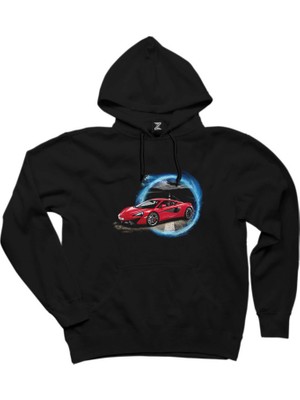 Asphalt 9 Legends 3D Car Siyah Kapşonlu Sweatshirt Hoodie