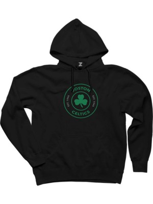 Boston Celtics Logo Siyah Kapşonlu Sweatshirt Hoodie
