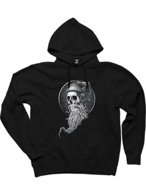 Skull Kuru Kafa Hippy Siyah Kapşonlu Sweatshirt Hoodie
