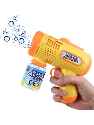 Bolfer Pilli Işıklı Köpük Tabancası Sarı Renkli Eğlenceli Oyun Aracı Türkiye Menşeli