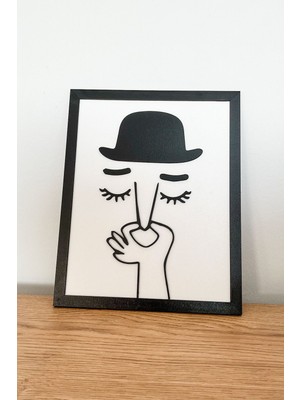 Modern Çerçeveli Şapkalı Banyo Tuvalet Tablosu | 3D Katmanlı 25X20 cm