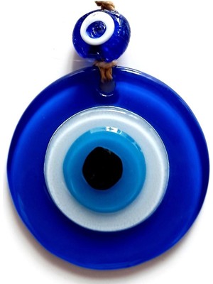 Mavi Nazar Boncuklu Mini Cam Duvar Süsü Dekoratif ve Hediyelik Tasarım