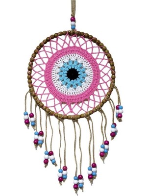 Örgülü Duvar Süsü Pembe Boncuklu Duvar Dekoru