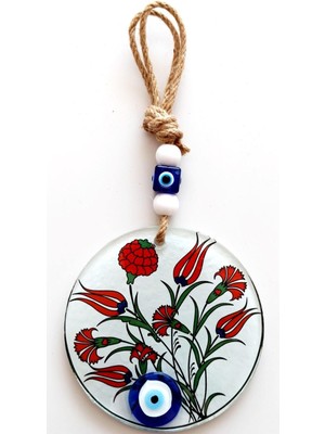 Lale Çiçeği Desenli Füzyon Cam Duvar Dekoru