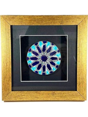 Iznik Çini Selçuklu Yıldızı Motifli Paspartulu Plaket