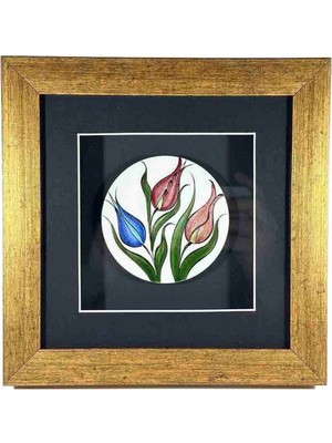 Istanbul Lalesi Motifli Iznik Çinili Plaket