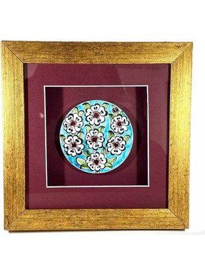Turkuaz Zemin Hayat Ağacı Iznik Çini Plaket