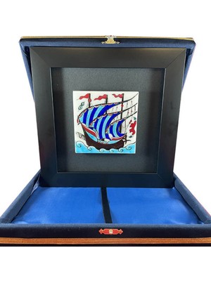 Kalyon Motifli Çini Plaket