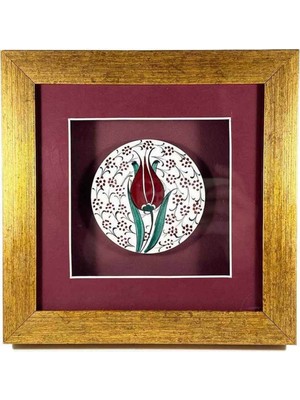 Iş Ortağına Hediye Lale Motifli Iznik Çinili Plaket