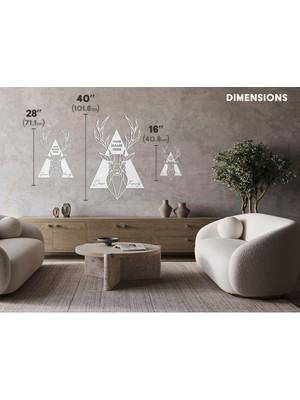 Ahşap Geometrik Geyik Dekoru Ev Hediyesi. Asılı Figür, Yeni Ev, Oturma Odası Için Minimalist