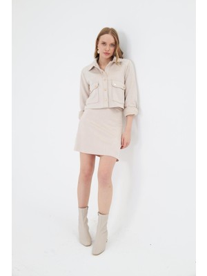 Cepli Çıtçıtlı Süet Ceket