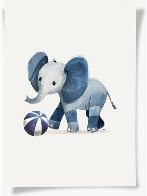 Blue Elephant | Çocuk Odası Tablo