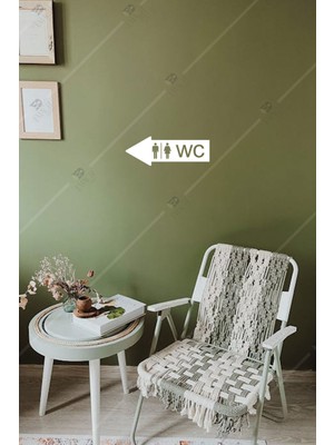 Wc Yönlendirme Yazısı Sol Ok Ahşap Duvar Süsü Dekoratif