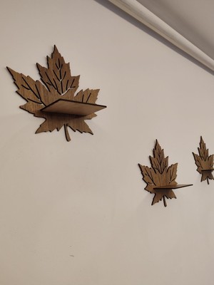 Yaprak Dekoratif Raflı Set 3'lü (3mm Mdf)