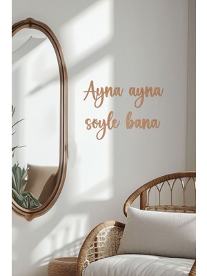 Ahşap Dekoratif Duvar Yazısı - Güzellik Merkezi - Ayna Ayna Söyle Bana