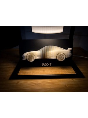 Mazda Rx7 Katmanlı 3D Tablo Duvar Dekorasyonu ( Işıklı Stand Hariç )