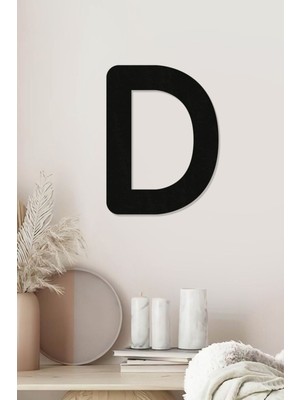 D Harfi - Tamamlanabilir Duvar Yazısı Harfi - Isim Yazmak Için Lazer Kesim Ahşap Harf