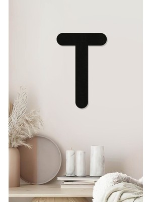 T Harfi - Tamamlanabilir Duvar Yazısı Harfi - Isim Yazmak Için Lazer Kesim Ahşap Harf