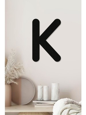 K Harfi - Tamamlanabilir Duvar Yazısı Harfi - Isim Yazmak Için Lazer Kesim Ahşap Harf