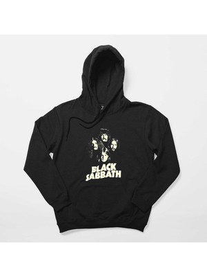 Black Sabbath Siluet Siyah Kapşonlu Sweatshirt Hoodie