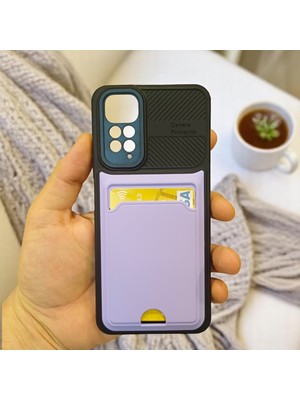 Xiaomi Redmi Note 11 4g Uyumlu Kamera Korumalı Kartlıklı Kılıf(Çıkarılabilir Kamera Koruma)