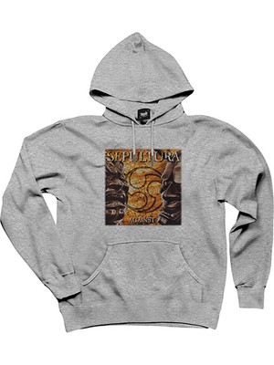 Sepultura Against Gri Kapşonlu Sweatshirt Hoodie
