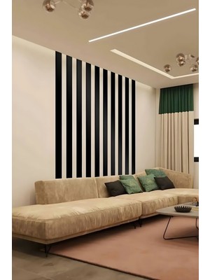 Ahşap Şerit Mdf 3mm Panel Dekoratif Siyah Duvar Dekorasyonu 50CMX5CM Ölçülerinde 1 Paket(10 Adet)