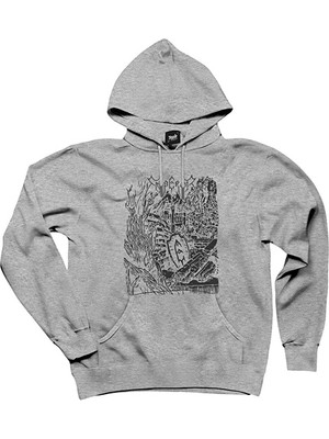Emperor Band Essential Gri Kapşonlu Sweatshirt Hoodie