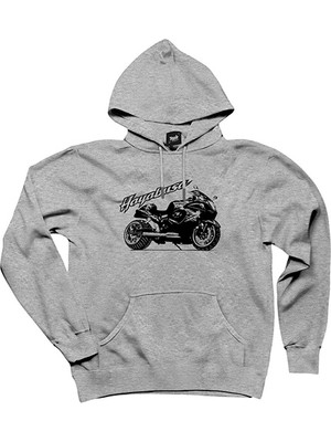 Suzuki Hayabusa Gri Kapşonlu Sweatshirt Hoodie
