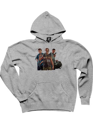 Gta Three Conspirator Gri Kapşonlu Sweatshirt Hoodie