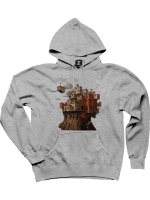 Red Brick House Gri Kapşonlu Sweatshirt Hoodie