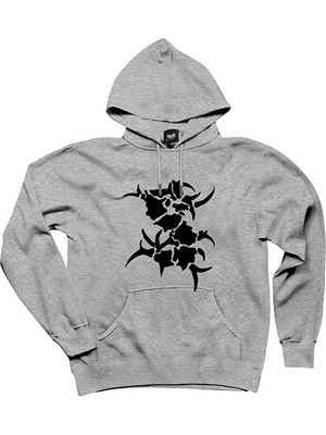 Sepultura Logo Gri Kapşonlu Sweatshirt Hoodie