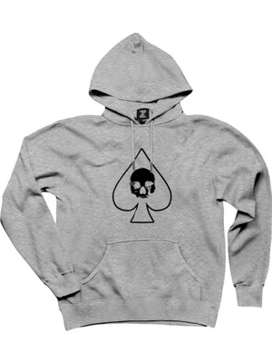 Motörhead Ace Of Spades Maça Gri Kapşonlu Sweatshirt Hoodie
