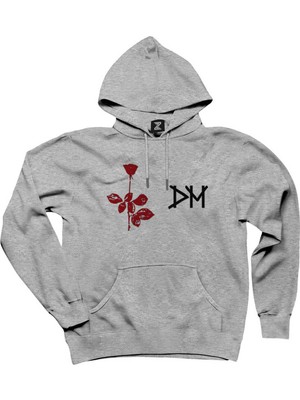 Depeche Mode Rose Gri Kapşonlu Sweatshirt Hoodie