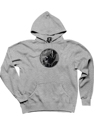 Marvel Black Panter Circle Gri Kapşonlu Sweatshirt Hoodie