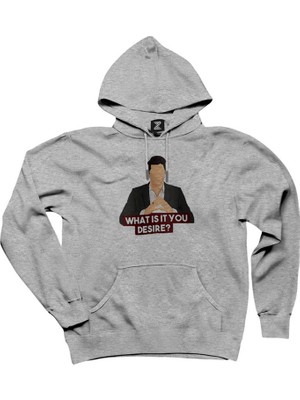 Lucifr What Is Your Desire Gri Kapşonlu Sweatshirt Hoodie