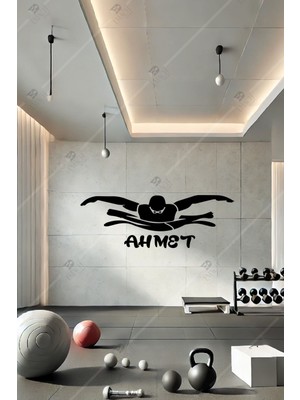 Kişiye Özel Yüzücü Yüzme Ahşap Duvar Dekorasyonu Ahşap